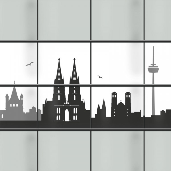 Sichtschutzstreifen - Köln Skyline | 1er Pack (2 Streifen) für Doppelstabzaun